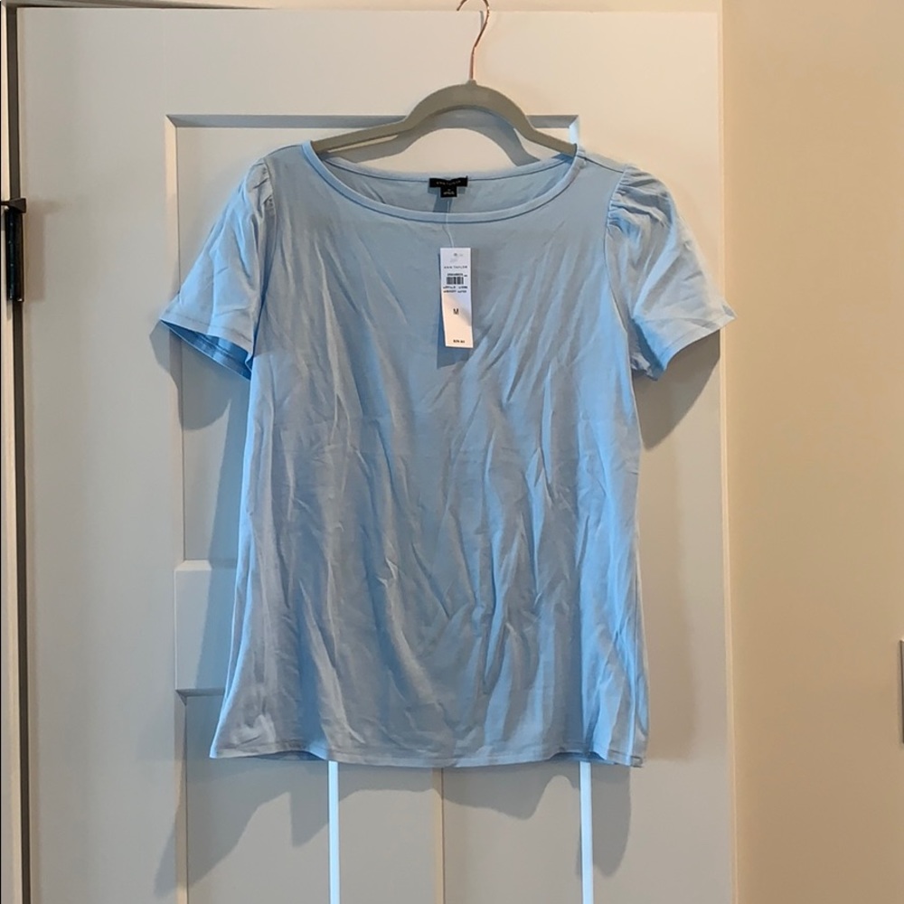 Ann Taylor Blue Short Sleeve Top Medium